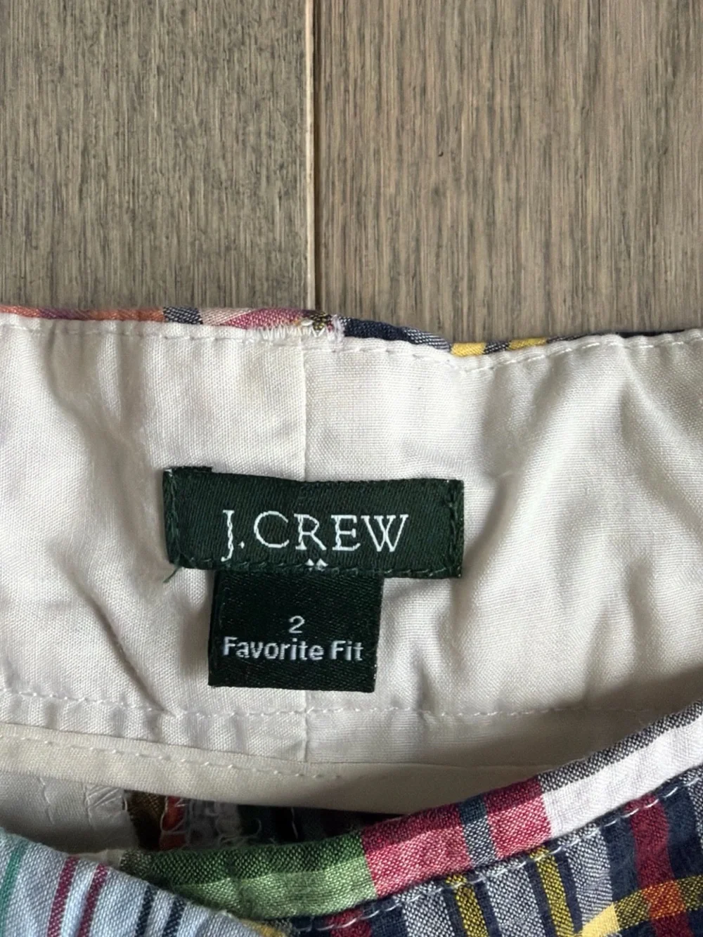 J crew Patchwork Madras Cotton Flat-Front Skirt in Multicolor